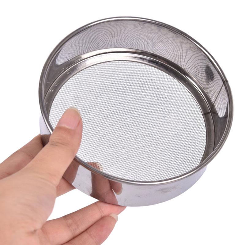 Kitchen Mesh Flour Sifter Round Stainless Steel Flour Sieve Strainer Sifters AVE