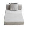 Floor Couch,Compression Sofa,Convertible Sofa Bed-with Pillow Back Support Armrest,Corduroy Fabric,for Living Room Bedroom,Light Grey
