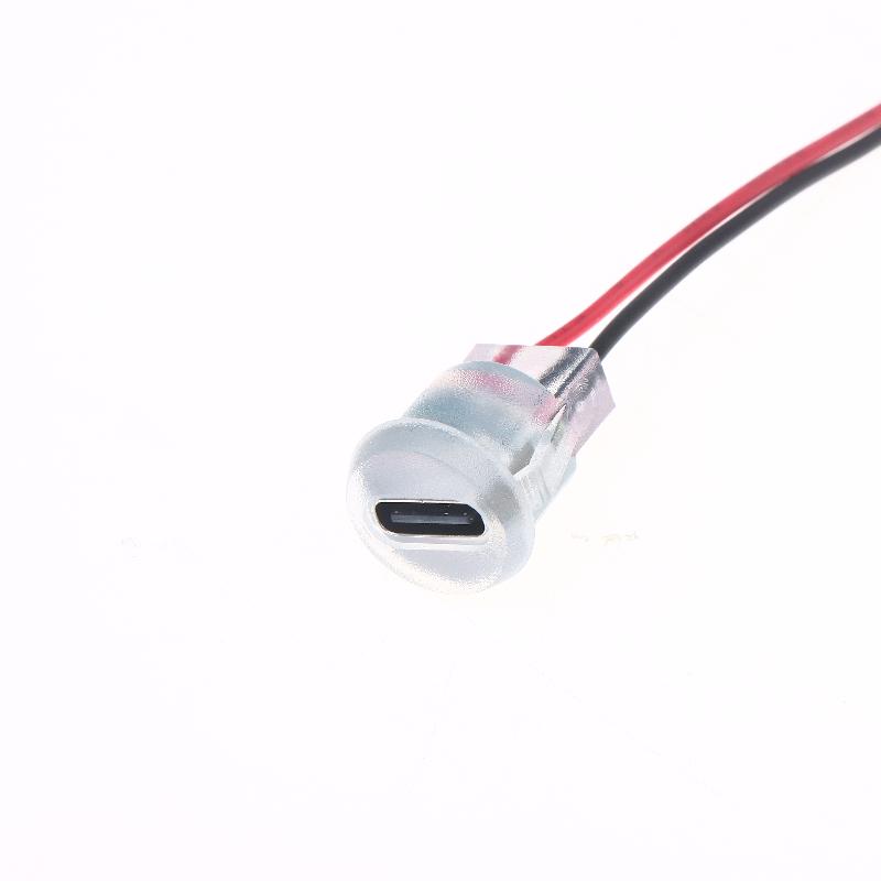 5/10 шт. Водонепроницаемые USB-C разъемы питания, гнезда USB Type-C, 2-контактные, прозрачные, со светодиодной подсветкой, гнездо для зарядки