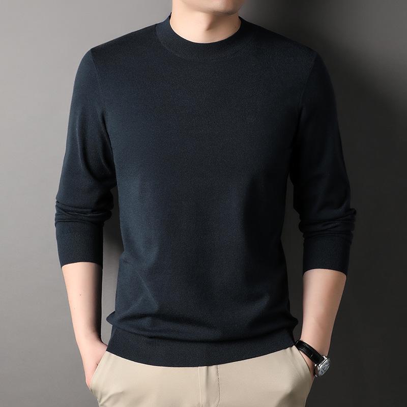 Осенне-зимний мужской свитер с полуворотом и длинными рукавами, включая нижнюю рубашку для мужчин молодого и среднего возраста