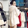 Imitation Fur Jacket Women's Medium and Long Imitation Whole Mink Hooded Slim Fit and Warm Imitation Mink Jacket Imitation Mink Coat Jacket