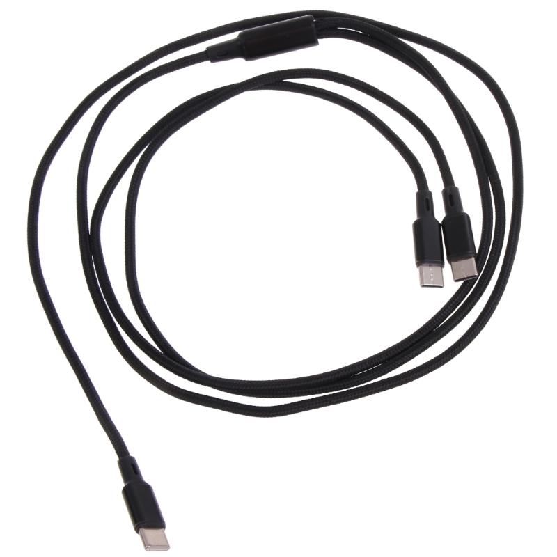 Nylon Braided Type-C to Type-C+Type-C Charger Cable Reliable Connectivity Faster Charger Cable Cord Safe and Stable