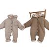 Korean Winter Hooded Lamb Fleece Jumpsuit for Boys & Girls - Thickened Casual Wear for Babies & Toddlers