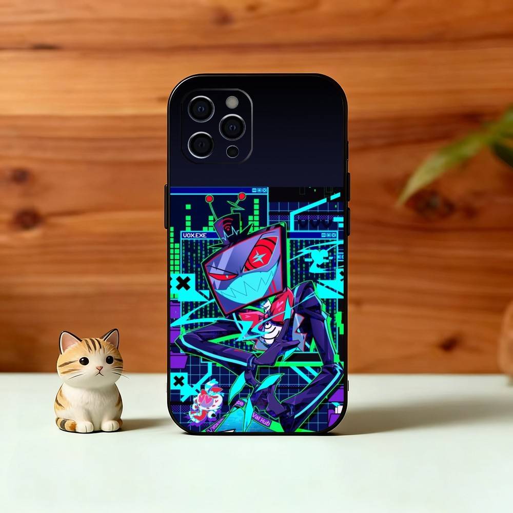 H-Hazbin V-Vox Чехол для телефона для iPhone 17, 16, 15, 14, 13, 12, 11 Plus, Pro Max, Другие Мягкий Черный Чехол