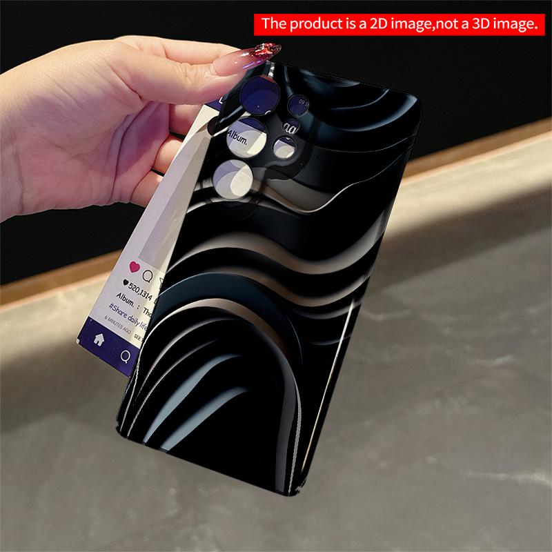 2DFlat Samsung phone case Fluid Motion Black Waves Phone Case Applicable to Galaxy S23 S24 S25ULTRA S26 A12 A14 A15 A16 A54 A55