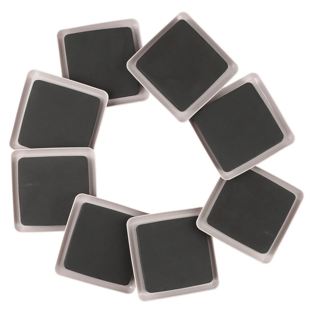 8PCS Furniture Sliders Square Table Chair Legs Pads Floor Protector Mat Heavy Duty Furniture Slider Labor-saving Movers Gliders