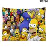 Cartoon The Simpsons Wall Tapestry Aesthetic Wall Hanging Printed Fabric Blanket Decorative Tapestries for Bedroom Living Room Home Decor