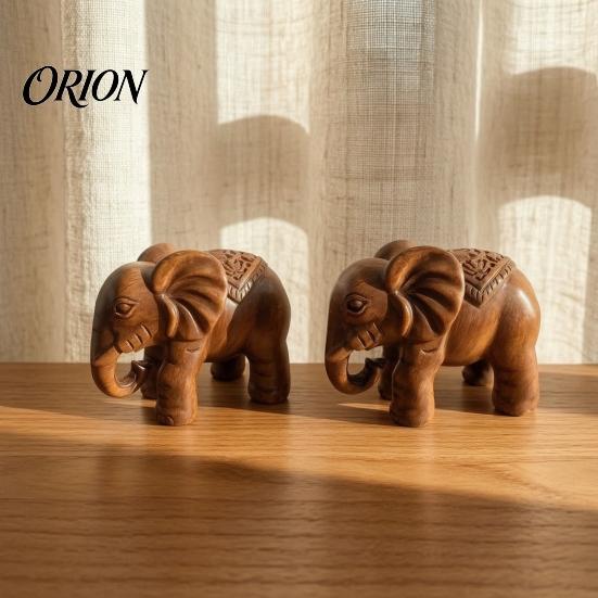 Подарок на открытие бизнеса, Фигурка-украшение слон, Статуэтка из смолы под текстуру дерева, Благоприятная декоративная скульптура животного для дома, офиса, гостиной