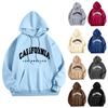 Womens Fleece Hooded Sweatshirt Printed Letter Casual Winter Warm Top