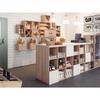 Cube de rangement 4 cases pin masif - 70.8 x 70.8 x 33 cm - bois brut