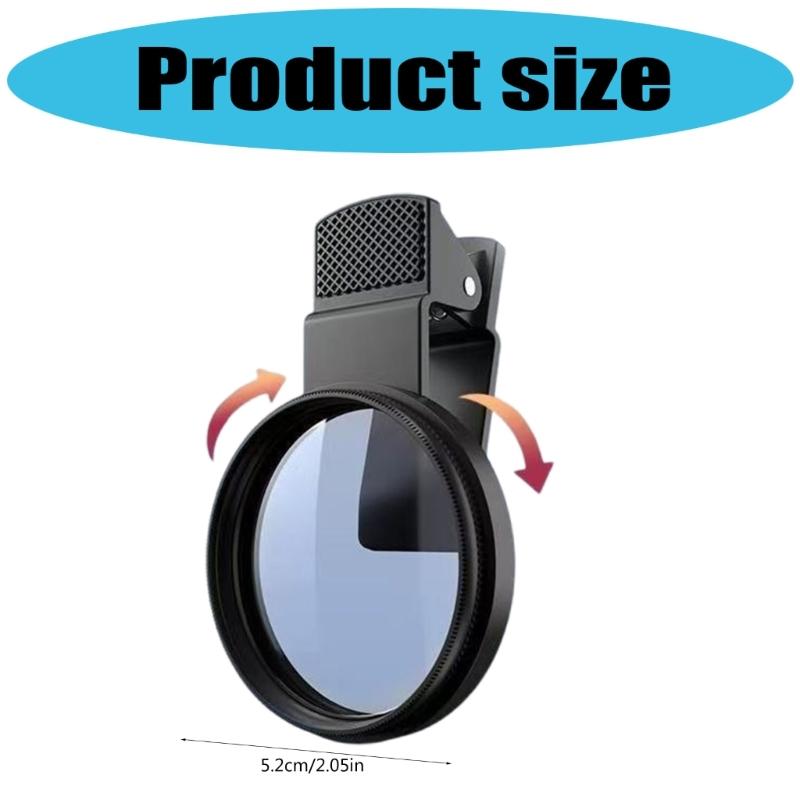 Universal Smartphone Camera Filter Clip with 18 Layer Not Reflective Coating CPL Polarizer for Landscape Portrait