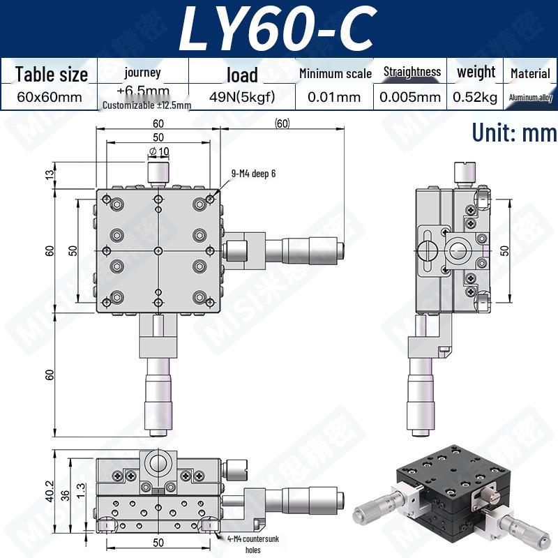 Two-Dimensional XY Axis Precision Manual Adjustment Platform