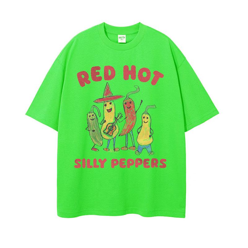 Red Hot Silly Peppers Funny Meme T Shirts Men Women Vintage High Quality Tops Tshirts Male Summer Casual Cozy Oversized Tshirt