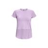 Breathelux Solid Back Cut-Out Training Sports Crew Neck Short Sleeve T-Shirt Women Tops Purple 1370867-566