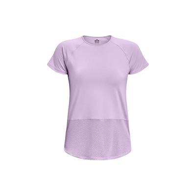 Breathelux Solid Back Outcut Training Sports Celebrity Neck Short Sleeve T Shirt Women Tops Purple 1370867-566