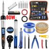 Electric Soldering Iron Kit Temperature Adjustable 220V 110V 80W Welding Tool Soldering Tips Rework