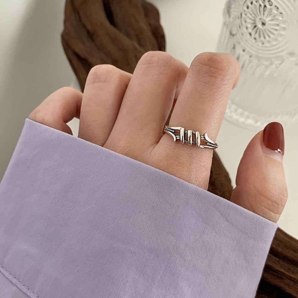 Холодный и легкий ветер открытый палец кольцо темперамент пара кольцо ниша дизайн повседневные ювелирные изделия женский