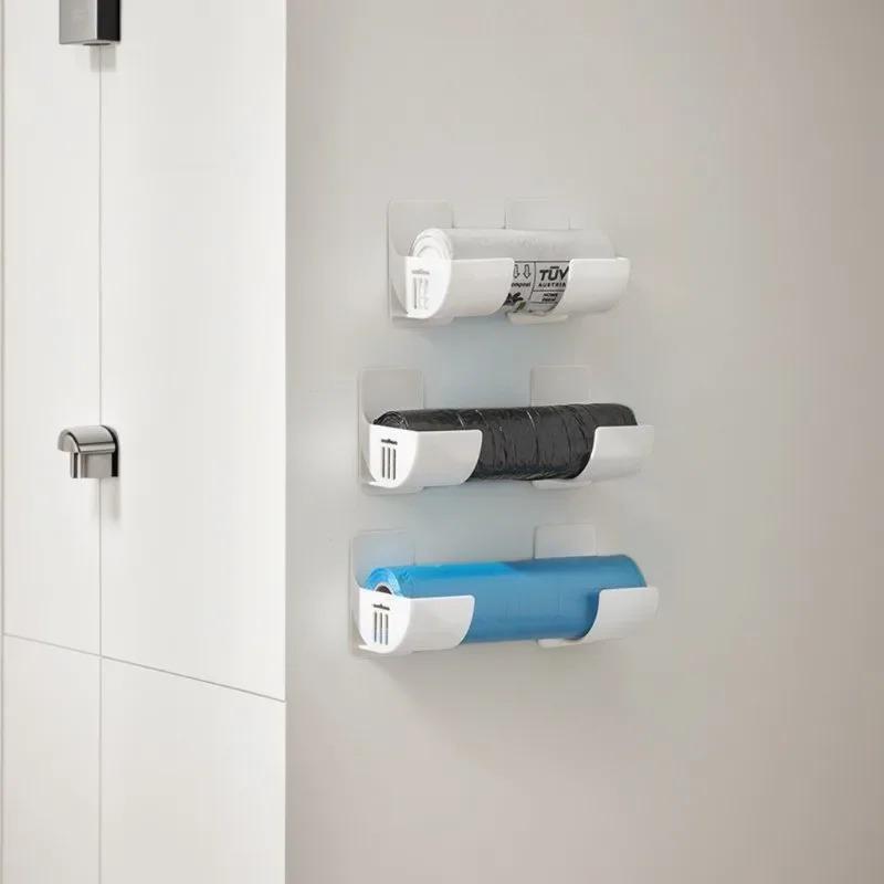 6шт настенный непробивной лоток для хранения кухонная полка пластиковая пленка мусорный мешок холодильник боковая полка для ванной комнаты спальня