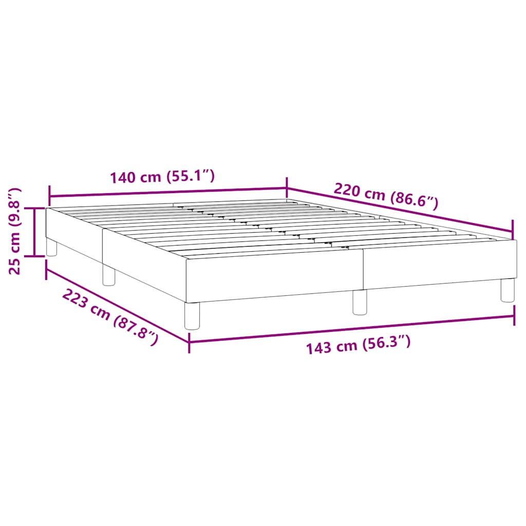 Box Spring Bed without Mattress Pink 140 x 220 cm Velvet
