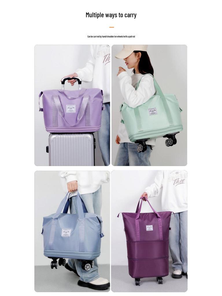 Универсальная расширяемая двухслойная дорожная сумка: Ручная кладь, Наплечная, Ручная Спортивная и Сумка для йоги на колесах