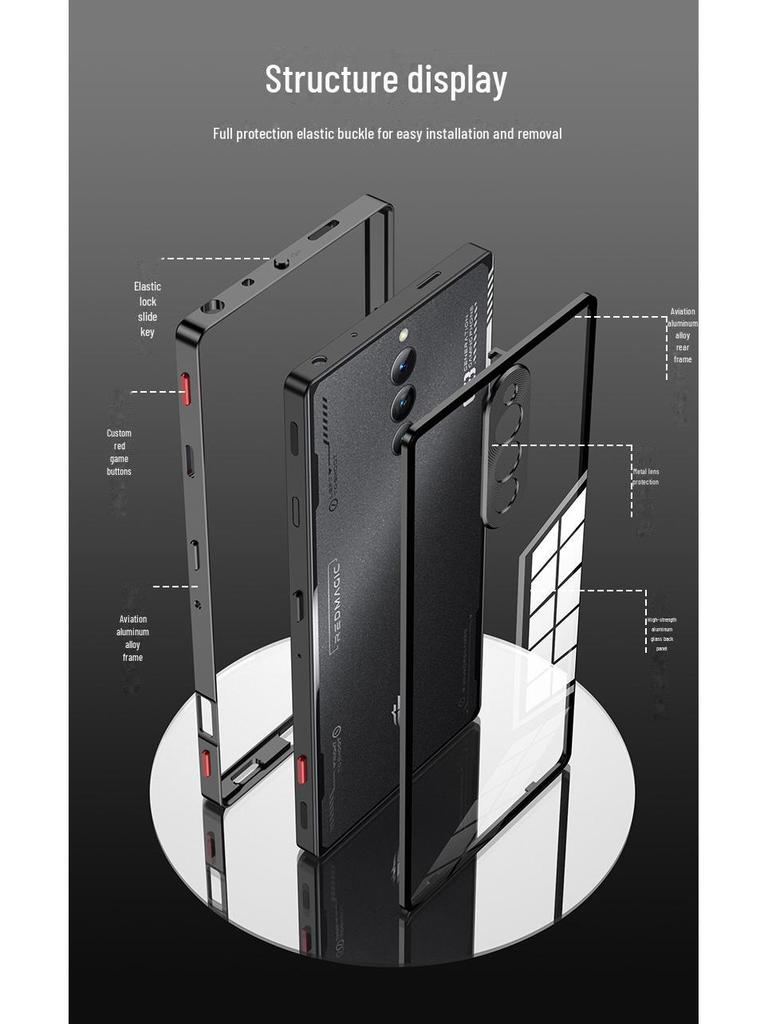 Чехол для телефона Remagic Red Magic 8S Pro с металлическим каркасом и магнитной линзой для Z50 Ultra