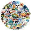50 Outdoor Camping Theme Stickers Water Cup Tent Landscape Not Duplicate Decorative Stickers Cross