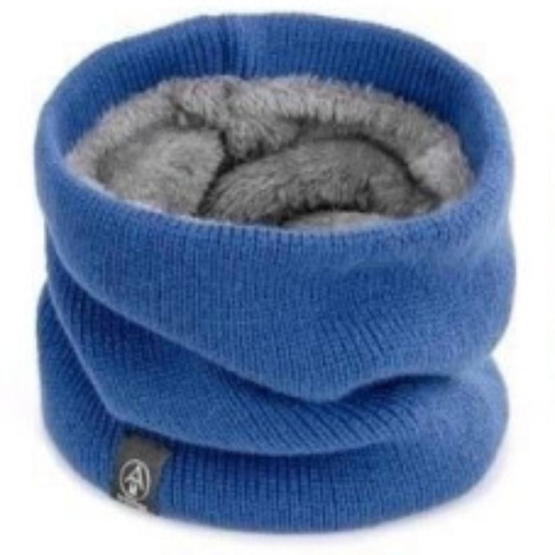 1PC Warm Knitted Scarf Thickened Plush Windproof Winter Neck Gaiter Cold Weather Outdoor Sport Ski Running Men Women Tube Scarf