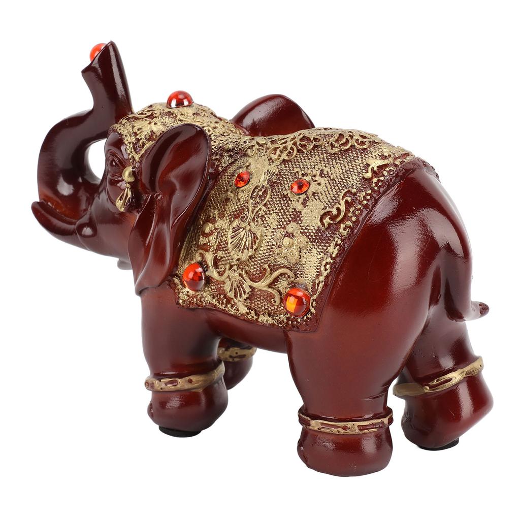 Elephant Statue Durable Resin Cute Elegant Attract Wealth Round Corner Elephant Decor for Home Bedroom Office