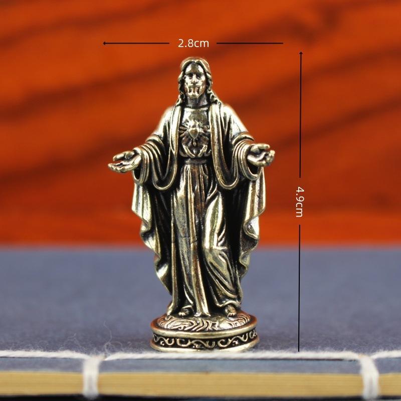 Винтажная Миниатюрная Статуэтка из Латуни, Медная Фигурка, Ручная Работа, Декор для Рабочего Стола, Кабинета, Домашнего Офиса, Сувенир, Подарок
