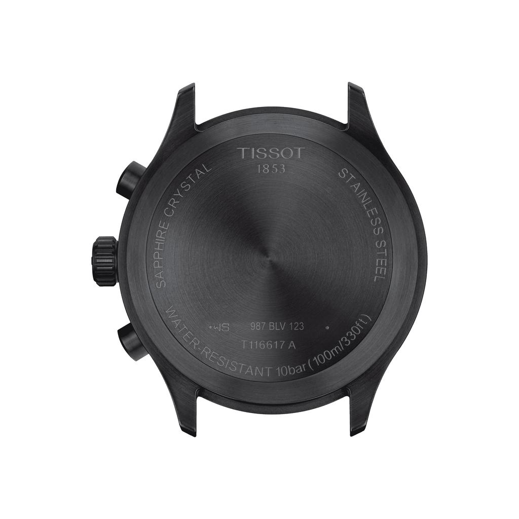 Tissot Мужские модные часы с кожаным ремешком и черным циферблатом T116.617.36.052.03