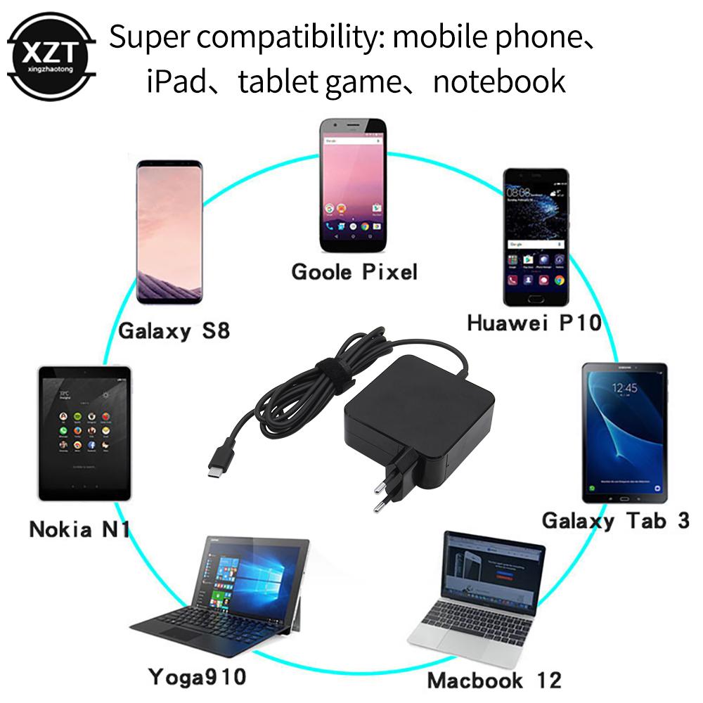 65 Вт Макс. 60 Вт 45 Вт USB C Type C телефон зарядное устройство для ноутбука адаптер питания для MacBook ASUS ZenBook lenovo dell Xiaomi air HP Sony Power