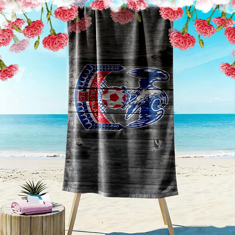 Пляжное полотенце с принтом Crystal Palace F.C., Большое, Мягкое, Быстросохнущее, для Пляжа, Кемпинга, Плавания