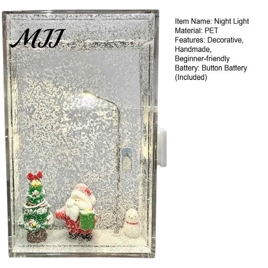 Handmade Decorative Lamp DIY Snow Scenery Night Light, Christmas Flowing Snowy Street Material Thoughtful Gift for Friends Pack, Tales