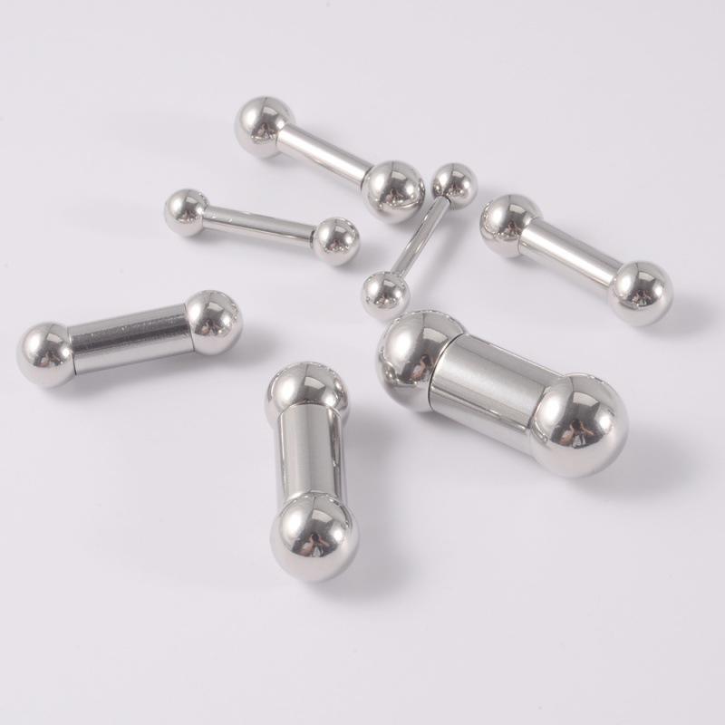 Titanium Steel Straight Barbell Piercing for Tongue, PA, and Nipple - Large Trendsetter Design.