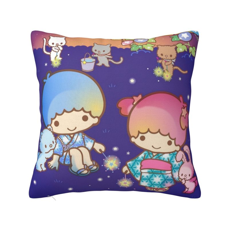 Пользовательские наволочки с мультяшными персонажами Sanrio Little Twin Stars Кики и Лала, мягкая нордическая декоративная подушка для автомобиля, дивана
