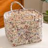 Fresh Floral Fabric Storage Basket Foldable Organizer Underwear Cosmetics Bedroom