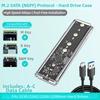 Transparent M.2 SSD Enclosure Portable NGFF SSD Enclosure New External Hard Disk Box  Dual Protocol