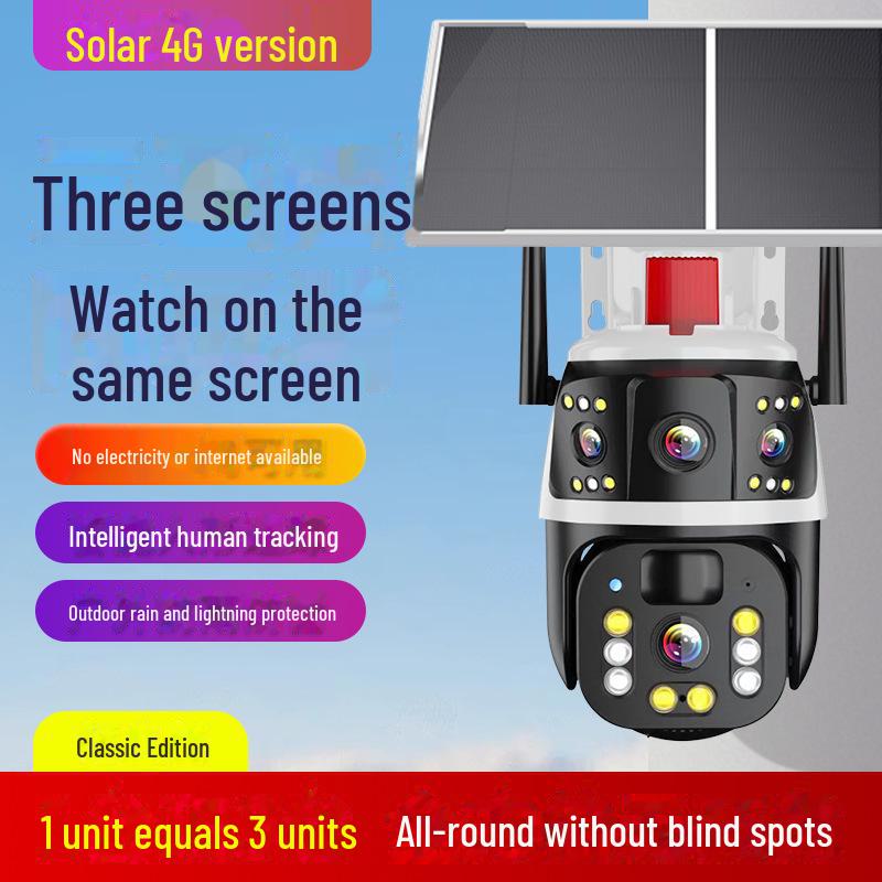 Three-Lens 360° Mobile Camera with Remote Monitoring & Intelligent Human-Shape Tracking