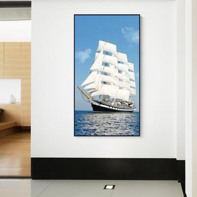 Парусник с подсветкой, постеры и принты, океанский пейзаж, холст, картины, настенная художественная картина, домашний декор для гостиной, спальни