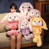 Creative Ear Stretchable Laughing Rabbit Doll Plush Toy Little White Rabbit Rabbit Doll Children's Soothing Ragdoll Doll