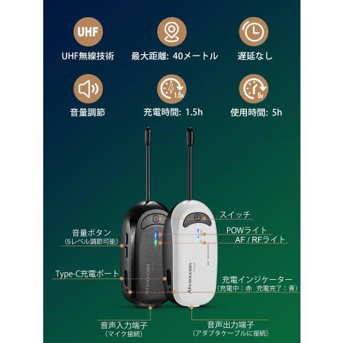 Alvoxcon TG320 Wireless Recording System for Smartphones and Cameras, Clip-on External Lapel Microphone, for Vlogs, YouTube, and Interviews, Includes