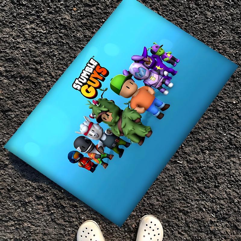 Stumble Guys Polyester Carpet, Soft Indoor Mat for Office Chair, Living Room, Computer Desk - Decorative Home Office Rug Design