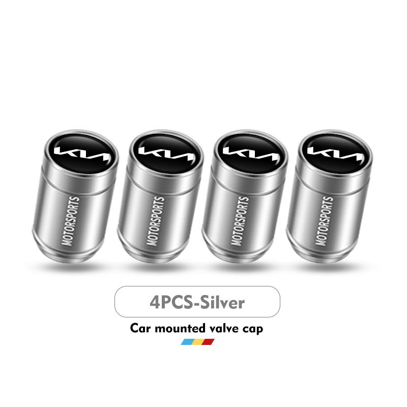 For KIA 4Pcs Tire Stem Air Valve Caps Aluminum Car Dustproof Wheel Stem Stinger Optima Cerato Soul Venga Forte Spectra Sedona