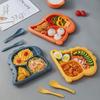 Creative Cartoon Dinosaur Children's Feeding Set: Includes Thickened Plate, Bowl, Spoon, and Fork for Babies and Kindergarten Use.