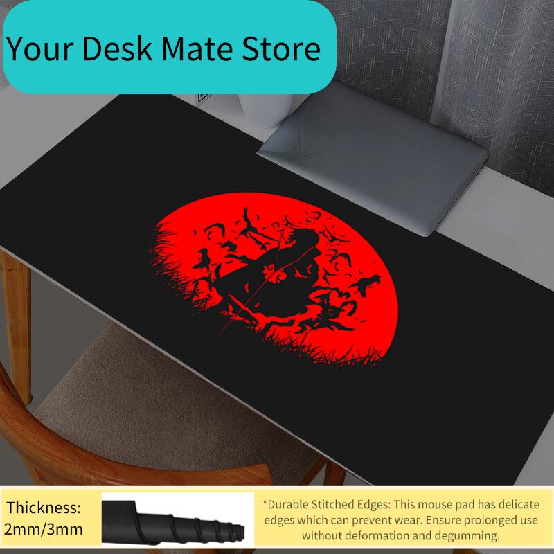 Mouse Pad Anime Naruto Itachi Uchiha Gamer Large Mouse pads XL Tablet Varmilo Keyboard Carpet Kawaii Gaming Accessories Mousepad
