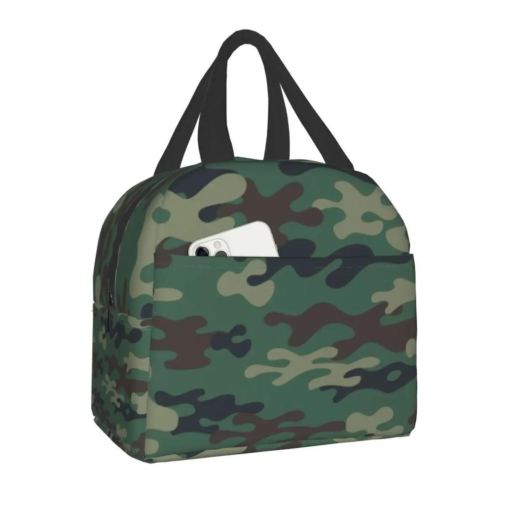 Military Camo Insulated Lunch Bag for Women Waterproof Army Camouflage Cooler Thermal Lunch Tote Office Picnic Food Bento Box