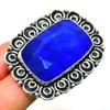 Sapphire(Simulated) Gemstone 925 Silver Plated Jewelry Ring Size 8.5