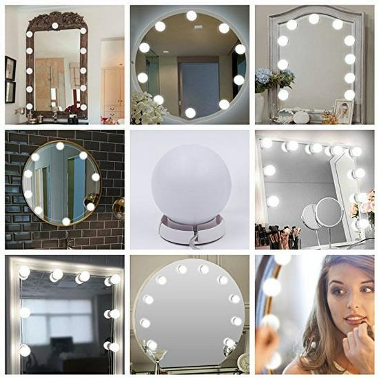 USB LED Vanity Mirror Light with 10 Hollywood Bulbs
