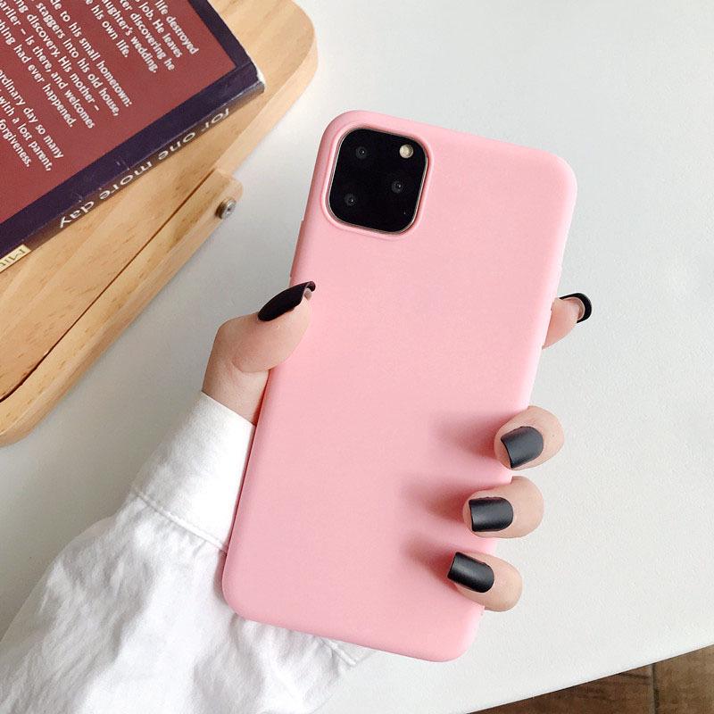 Colorful Soft TPU Case for iPhone 11 / 14/ 14 Pro/13/Mini 12/11 Pro/11 Pro Max Honor Full Cover Candy Matte Phone Bag