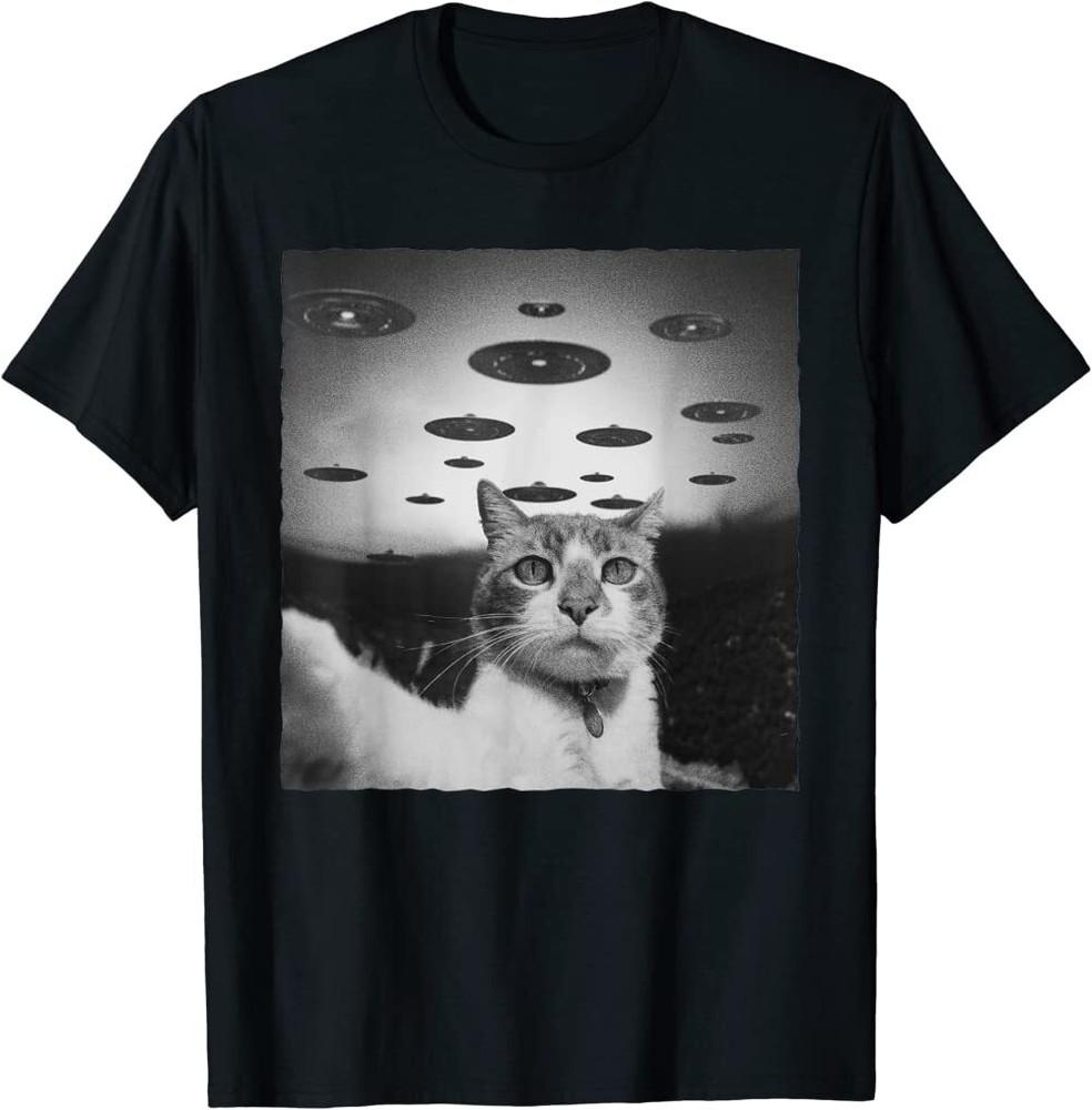 BEST TO BUY Dark Funny Cat selfie with Alien UFO T-Shirt
